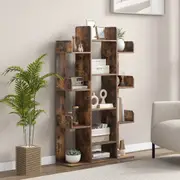 Giantex 13-Cube Bookshelf Open Display Shelf Home Office Storage Unit Organiser Corner Bookcase Brown