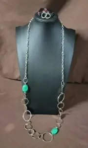 Paparazzi Colorful Combo Green Necklace And Earrings