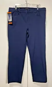 Banana Republic Women's Flat Front Straight Capri Pants, Navy Blue, Size 16