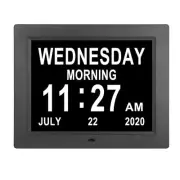 Extra Large Day Date Time Digital Day of Week Clock 8 Alarm Option for Senior...
