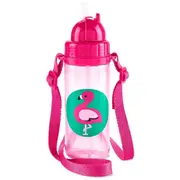 Skip Hop Zoo Long Strap Straw Bottle - Franny Flamingo