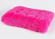 Liveinu Long Plush Calming Pet Bed Cuddler Pet Bed for Dogs and Cats Fluffy Faux Fur Dog Bed with Anti Slip Bottom Machine Washable Pet Sleep Bed Crate Mat Hot Pink XL