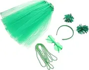 CORHAD . Patrick's Day Women's Tutu Skirt Headband Irish Festival Outfit for Celebration Green