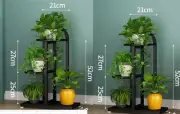 Set of Two Flower Holder Plant Stand (Metal) 3 Tiers ;Colours :Black