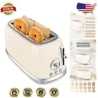 Stylish 1500W 4 Slice Toaster with 6 Browning Settings & Removable Crumb Tray