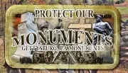 Protect our Monuments, Gettysburg, Pa Battlefield themed LARGE Iron on patch
