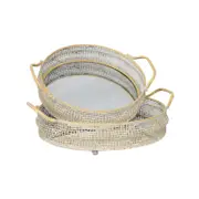 Willow & Silk Mirror Tray Set of 2