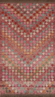 Geometric Oushak Turkish Accent Rug Wool Hand-knotted Foyer Carpet 3x5