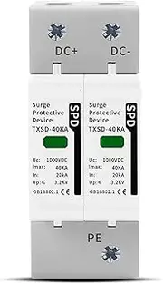 POWTAXBJGD DC SPD Surge Protective Device 600V 800V 1000V 2P 20KA 40KA 60KA Voltage Sunscreen PV Photovoltaic Arrester(40KA,DC800V)