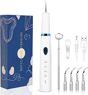 Plaque Remover for Teeth, Electric Teeth Cleaning Kit and Calculus, Stain, Tartar Dental Tools Home Use, with 3 Modes 4 Clean Heads HiLavie White ,1 ,1.0 count