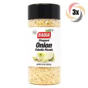 3x Shakers Badia Chopped Onion Seasoning | 5.5oz | Gluten Free Kosher No MSG
