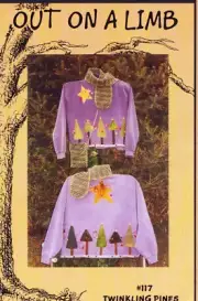 Twinkling Pines Applique Altered Sweatshirts Pattern Chenille Scarf and Purse