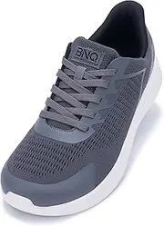 [BROYON] Men's Wide Toe Box Shoes Slip on Walking Sneakers Comfortable Casual Dress Shoes for Business Bunions Flat Feet Heel Pain Relief US 7-12