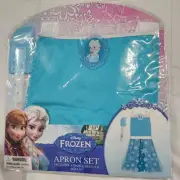 Disney Frozen Apron Set Size Small 4-6 Includes Apron And Rubber Spatula New