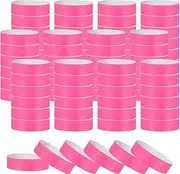 uxcell Paper Wristbands for Events, 500 Pack Neon Party Wrist Bands, Colored Waterproof Concert Identification Wristbands Hand Bands for Bar Entrance Admission Fluorescent Pink