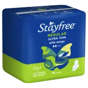Stayfree Regular Ultra Thin with Wings 14 Pads Flexible Layers Fast Lock Pockets