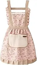 Kitchen Cooking Apron, Chef Apron Flower Aprons Cute Apron with Pockets for Women, Cotton Apron Kitchen BBQ Artist Painting Apron 1 Pack (Flower Pink)