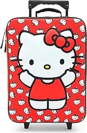 [Fast Forward] Hello Kitty 16" Soft Luggage - Cute & Durable Carry-On Suitcase for Travel, Kids Suitcase, 16" Soft Luggage, Pink, White, Hello Kitty Print, Easy-Glide Wheels, Retractable Handle