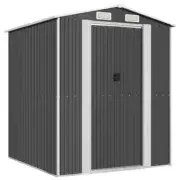 Garden Shed Outdoor Storage Tool Workshop Sheds Steel Dark Grey 192x191x223cm