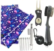 Big Strike Golf Accessories Kit w/ Towel, Divot Tool, Brush, Sharpener & Tees