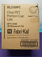 Fabri-Kal Portion Cup Lids Fits 1.5-2.5oz Cups Clear XL250PC - QTY 2500