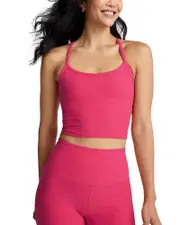 Beyond Yoga Spacedye Slim Racerback Cropped Tank in Vivid Pink