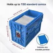 1 BCW Blue Short Comic Book Bin HeavyDuty Plastic Stackable Box Ho1ds 150 Comics