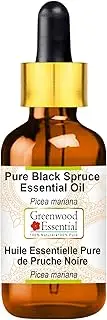 Greenwood Essential Pure Black Spruce Essential Oil (Picea mariana) with Glass Dropper Steam Distilled 30ml (1 oz)