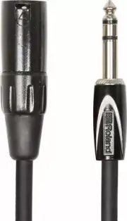 Roland RCC-10-TRXM Oxygen-Free XLR-M to 1/4" TRS Hi-Quality Balanced Cable, 10ft