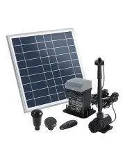[Gardeon] Solar Pond Pump with Battery Kit LED Lights 9.8FT
