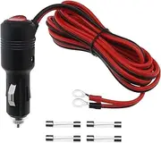SING F LTD Cigarette Lighter Plug to O Ring Terminal Wiring Harness Cable with Switch ON/Off 12V-24V 16AWG with 15A Fuse for Car Devices Tyre Pump Air Compressor Cleaner, 2M