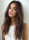 Elegant Light Brown Long Capless Wavy Wig Hair For Women Free Shipping