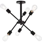 Living District LD8003D17BLA Axel 6 Light 17 inch Black Pendant Ceiling Light