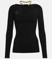 [Proenza Schouler] Proenza Schouler Chain-trimmed cutout top AU 12 black