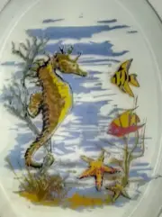 Glass Oval Bevel Seahorse Ocean-leadlight stained glass crafts