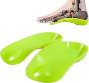 FiotSkep 3/4 Original High Arch Metatarsal Pad Orthotics Over-Pronation Relieve Foot Back Hip Leg and Knee Heel Spurs Pain Inserts for Morton's Neuroma,Ball of Foot Pain, Lemon Green,