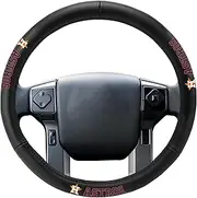 FANMATS 40539 MLB - Houston Astros Genuine Leather Steering Wheel Cover with Star H Cap Logo & Wordmark