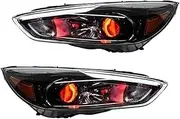 Upgrade Dynamic Demon Eyes Style Projector Lens Accessories Car Front Lamps Compatible For Ford Focus 2015-2018 LED Auto Headlight Assembly(For Standard User)