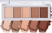 YBUETE 5 Colors Cream Eyeshadow Palette, Daily Nude Eye Shadow Pallet Powder Long-Lasting Coloring, High Pigmented Ultra-Mix Cosmetic Palette, Versatile Delicate Matte Eye Makeup for Women Girls
