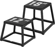 Yes4All Metal Plyometric Box - Hold up to 550lb - Arrives Assembled - Plyo Box Sturdy, Anti-Slip, Perfect for HomeGym Workout