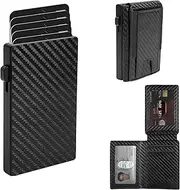 [GoodtoU] Smart Wallet for Men - Trifold Wallet, 8-12 Card Capacity, 2 ID Window Minimalist Wallet Smart Wallet with RFID Blocking (No AirTag, Black), Black, Minimalist