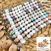 Dummy Clip - Pacifier Chain - Soother Holder - Baby Binky Band - Beaded Clips
