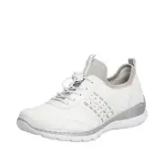 LADIES RIEKER L3259-80 SMART WHITE TRAINER STYLE SHOES