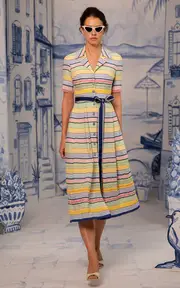 [Lena Hoschek] Gelato Striped Midi Dress