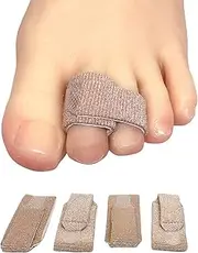 Broken Toe Wraps 4 Pack Cushioned Bandages Hammer Toe Separator Splints (Brown, L)