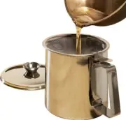 Old Home Kitchen Stainless Steel Oil Storage Oil Keeper Fryer's Friend