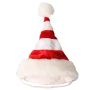 2Pcs Western Red and White Striped Pet Dog Christmas Hat, Comfortable Children Dressing Up Christmas Hat(Red)