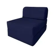 Navy Sleeper Chair Folding Foam Beds, Portable Studio Guest Bed 6 x 24 x 70