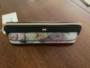 TED BAKER LONDON Pretty Painted Posie Pencil Case, Brush/Makeup Bag - New W Tags