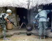 1st Air Cavalry Division Soldiers checking house 8x10 Vietnam War Photo 367